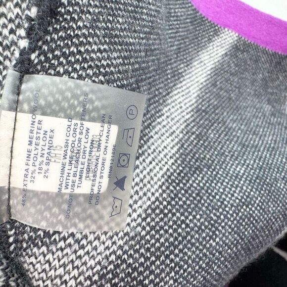 Title Nine Dress Women Sm Black Geometric Merino Wool Long-Sleeve Midi Comfort - Picture 7 of 9